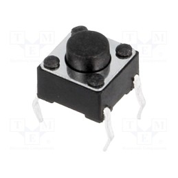 50 pcs : - Microswitch TACT, SPST-NO, Pos: 2, 0.05A/12VDC, THT, none, 1.6N