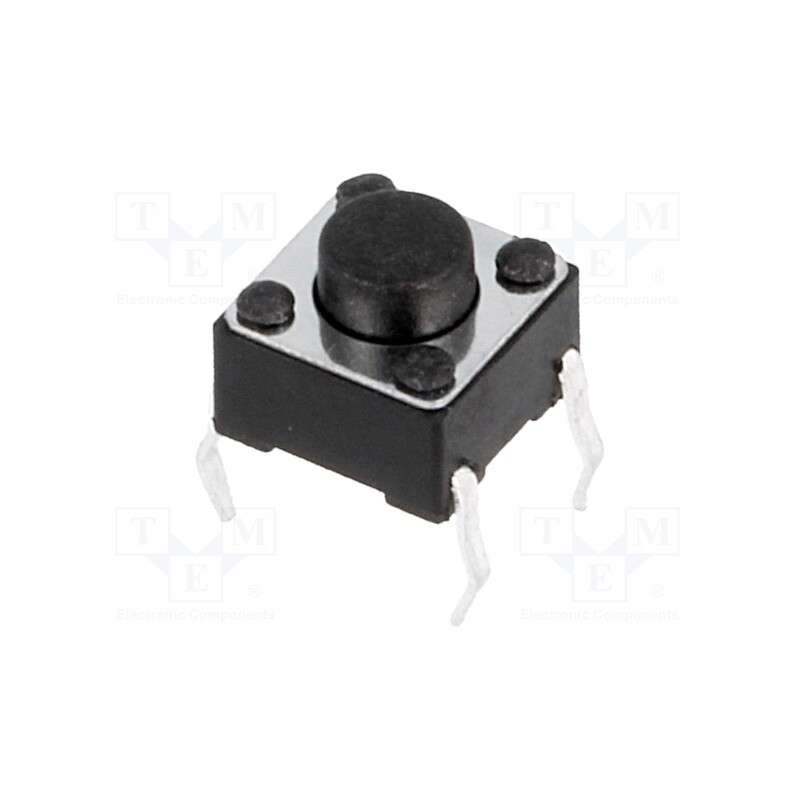 50 pcs : - Microswitch TACT, SPST-NO, Pos: 2, 0.05A/12VDC, THT, none, 1.6N