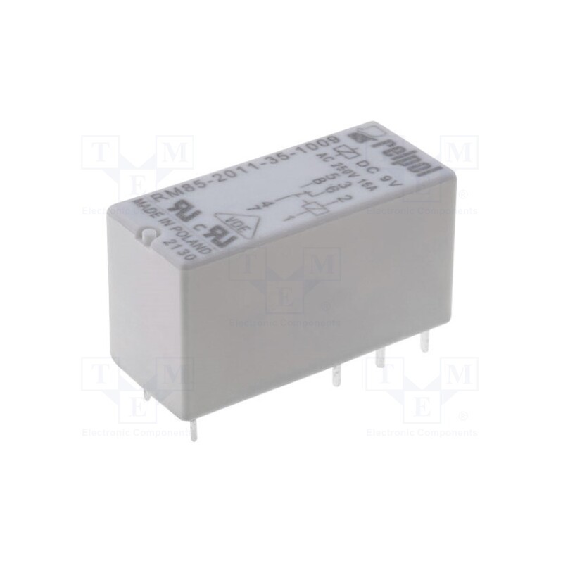 10 pcs : RM85-2011-35-1009 - Relay: electromagnetic, SPDT, Ucoil: 9VDC, Icontacts max: 16A, PCB