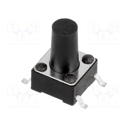 50 pcs : - Microswitch TACT, SPST-NO, Pos: 2, 0.05A/12VDC, SMT, none, 1.6N