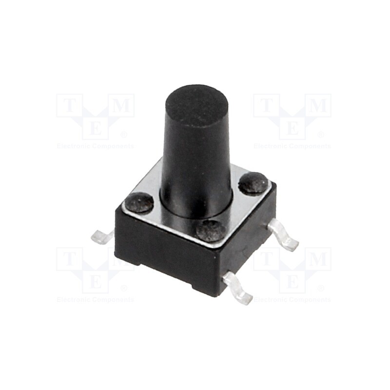 50 pcs : - Microswitch TACT, SPST-NO, Pos: 2, 0.05A/12VDC, SMT, none, 1.6N
