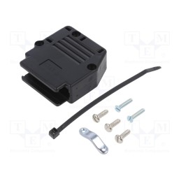 10 pcs : 863093C25ALF - Angled 90°, Locking: screws, black, Application: D-Sub 25pin