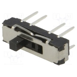 10 pcs : - Switch: slide, Pos: 3, DP3T, 0.3A/6VDC, ON-ON-ON, No.of term: 8, THT