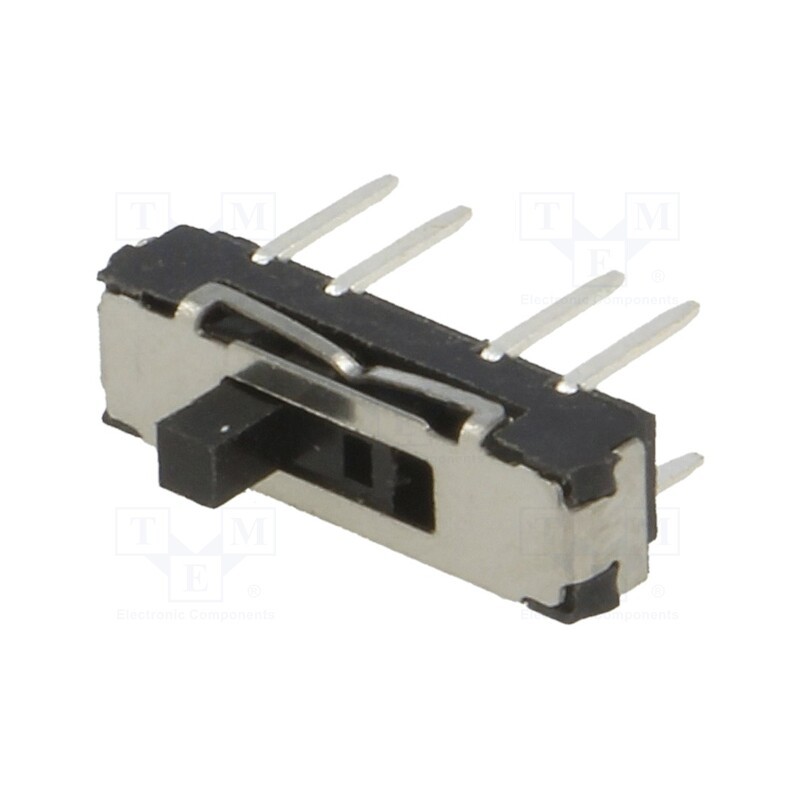 10 pcs : - Switch: slide, Pos: 3, DP3T, 0.3A/6VDC, ON-ON-ON, No.of term: 8, THT