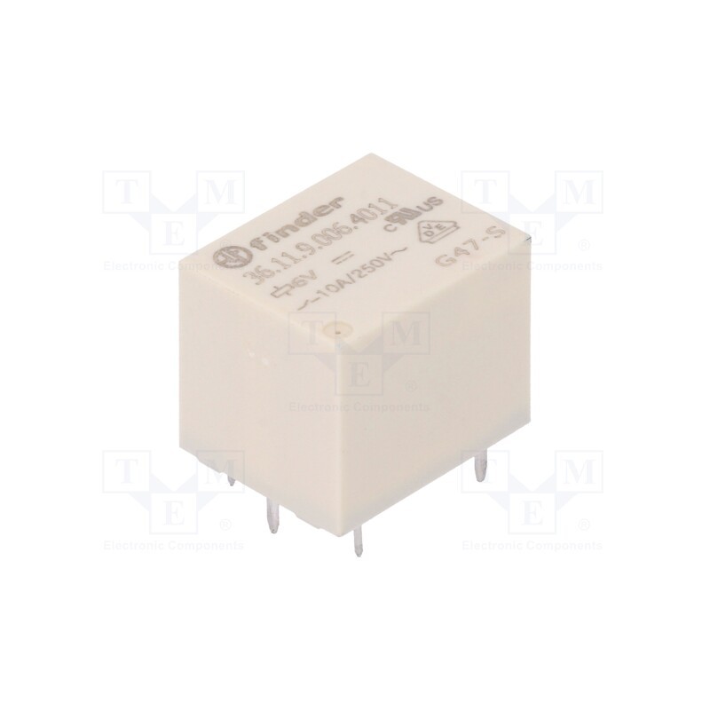 10 pcs : 36.11.9.006.4011 - Relay: electromagnetic, SPDT, Ucoil: 6VDC, 15A, 10A/250VAC, PCB