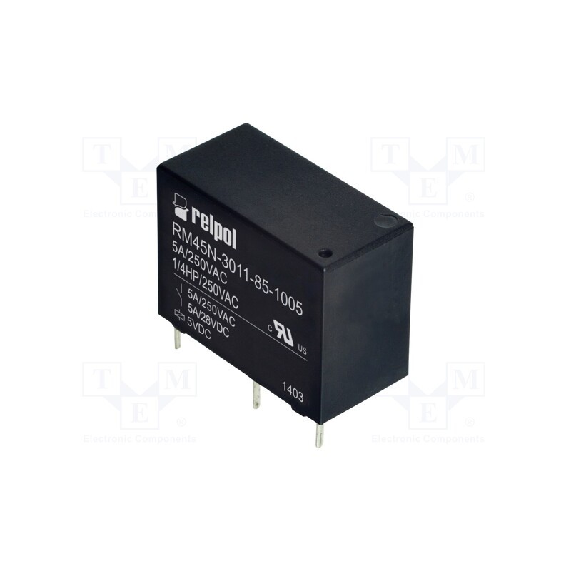 10 pcs : RM45N-3011-85-1005 - Relay: electromagnetic, SPDT, Ucoil: 5VDC, 5A, 5A/250VAC, 5A/28VDC