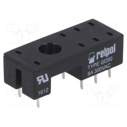 10 pcs : GD50 - Socket, PIN: 8, 8A, 300VAC, RMB841,RMB851, PCB, for PCB, -40÷70°C
