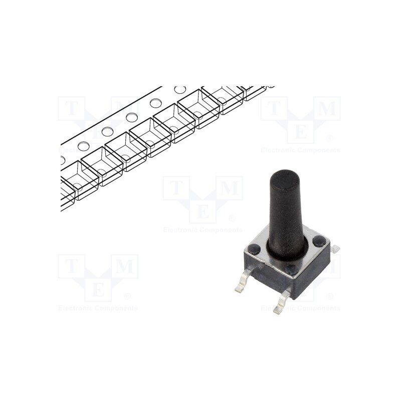 10 pcs : TL3301DF160QG - Microswitch TACT, SPST-NO, Pos: 2, 0.05A/12VDC, SMT, none, 1.57N