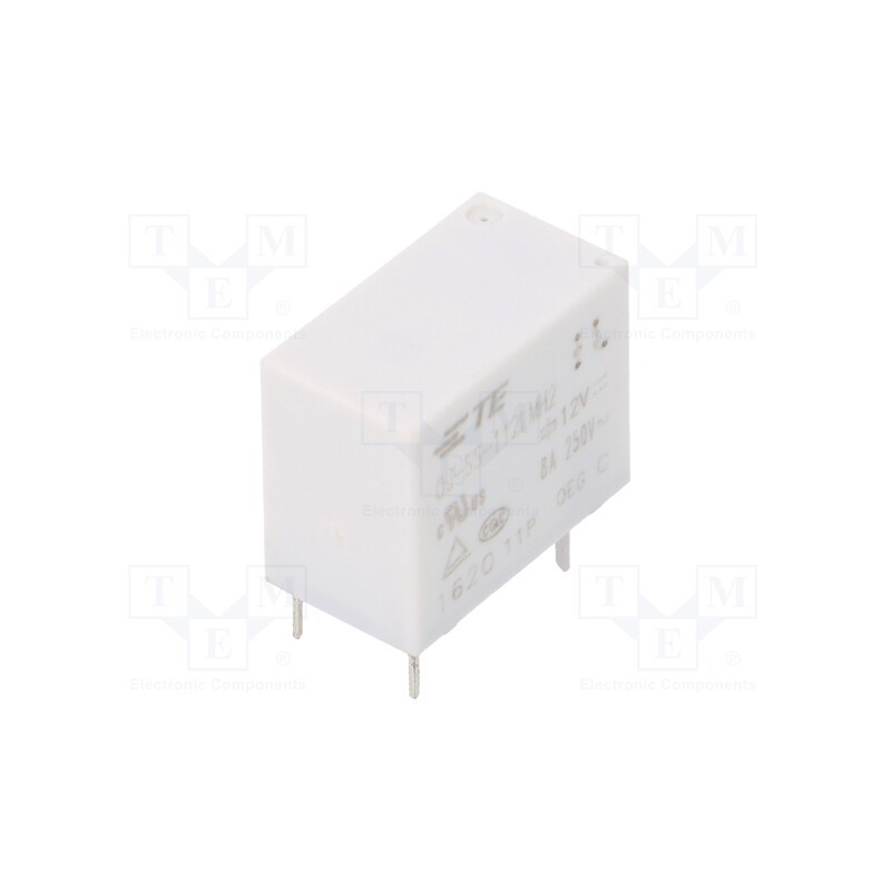 10 pcs : 1721260-5 - Relay: electromagnetic, SPST-NO, Ucoil: 12VDC, 8A, 8A/250VAC, PCB