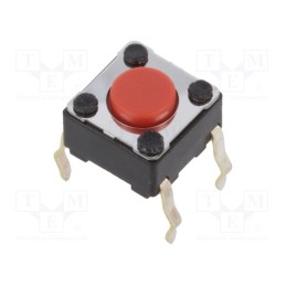 10 pcs : SKHHAQA010 - Microswitch TACT, SPST-NO, Pos: 2, 0.05A/12VDC, THT, 2.55N, 4.3mm