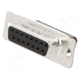 10 pcs : 865615SLTLF - D-Sub, PIN: 15, socket, female, on PCBs, straight, soldering, 5A