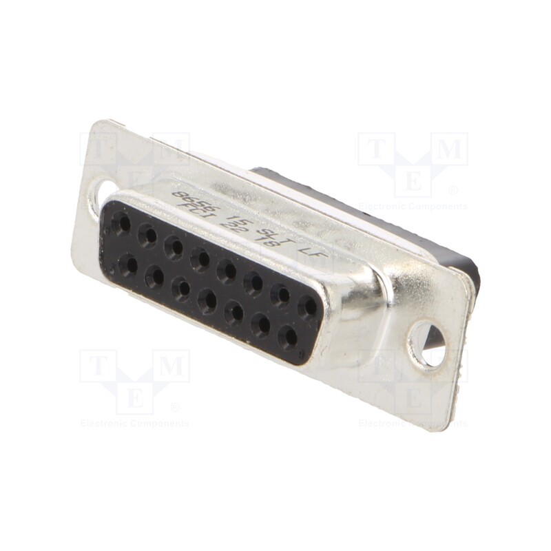 10 pcs : 865615SLTLF - D-Sub, PIN: 15, socket, female, on PCBs, straight, soldering, 5A