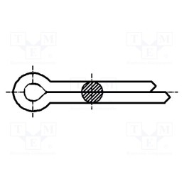 500 pcs : 1363743 - Cotter pin, steel, BN 912, Ø: 1.6mm, L: 25mm, DIN 94, ISO 1234