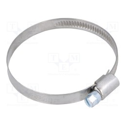 10 pcs : D4050 - Worm gear clamp, W: 9mm, Clamping: 50÷70mm, chrome steel AISI 430