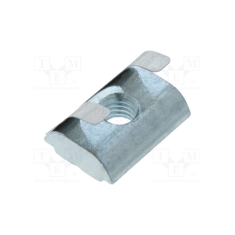 10 pcs : 096315F - Nut, for profiles, Width of the groove: 8mm, with spring leaf