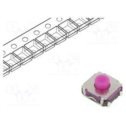 10 pcs : KSEK43J LFS - Microswitch TACT, SPST-NO, Pos: 2, 0.05A/32VDC, THT, 2.25N, 4.3mm