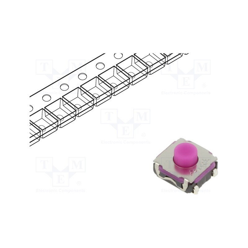 10 pcs : KSEK43J LFS - Microswitch TACT, SPST-NO, Pos: 2, 0.05A/32VDC, THT, 2.25N, 4.3mm