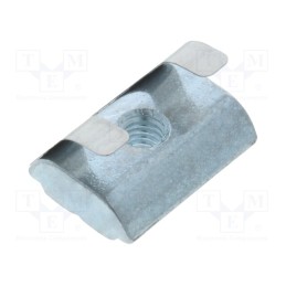 10 pcs : 096314F - Nut, for profiles, Width of the groove: 8mm, with spring leaf
