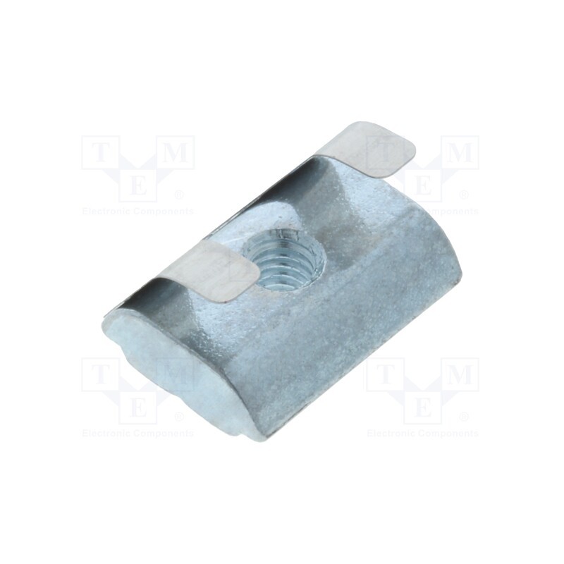 10 pcs : 096314F - Nut, for profiles, Width of the groove: 8mm, with spring leaf