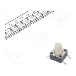 10 pcs : TL3301CF260QG - Microswitch TACT, SPST-NO, Pos: 2, 0.05A/12VDC, SMT, none, 2.6N