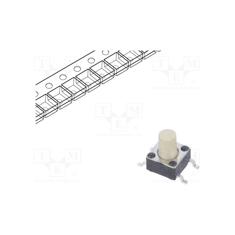 10 pcs : TL3301CF260QG - Microswitch TACT, SPST-NO, Pos: 2, 0.05A/12VDC, SMT, none, 2.6N