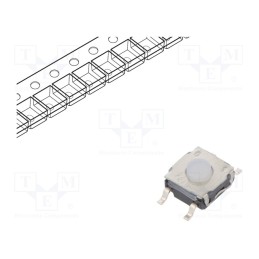 10 pcs : KSC201G LFS - Microswitch TACT, SPST-NO, Pos: 2, 0.05A/32VDC, SMT, none, 1.6N