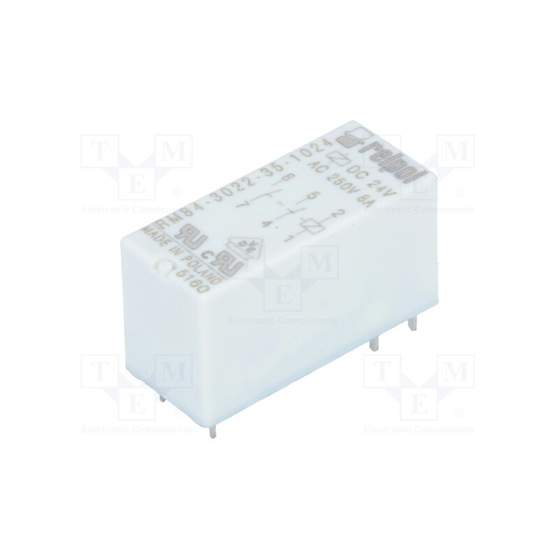 10 pcs : RM84-3022-35-1024 - Relay: electromagnetic, DPST-NO, Ucoil: 24VDC, 8A, 8A/250VAC, PCB