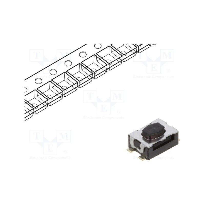 10 pcs : KMR221NGLFS - Microswitch TACT, SPST-NO, Pos: 2, 0.05A/32VDC, SMT, 2N, 1.9mm, IP40