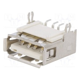 10 pcs : 87583-2010BLF - Socket, USB A, on PCBs, SMT, horizontal, 2.0, gold-plated, white