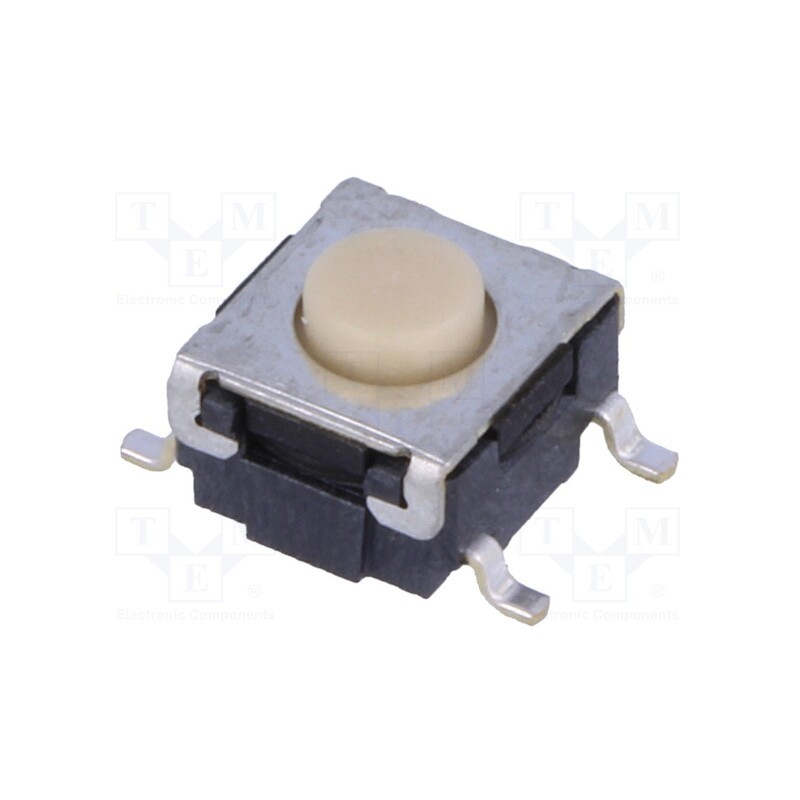 10 pcs : B3S-1000 - Microswitch TACT, SPST-NO, Pos: 2, 0.05A/24VDC, SMT, none, 1.57N