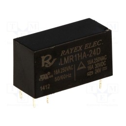 10 pcs : LMR1HA-24D - Relay: electromagnetic, SPST-NO, Ucoil: 24VDC, 16A, 16A/250VAC