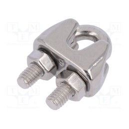 10 pcs : ZLK-6-A4 - Rope clamp wire, acid resistant steel A4, for rope, Ørope: 6mm