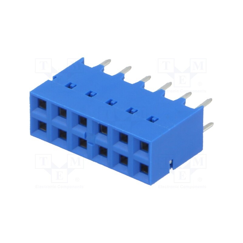 10 pcs : 87606-806LF - Socket, PCB to PCB, female, Dubox®, 2.54mm, PIN: 12, THT, 2A, blue
