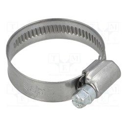 10 pcs : DD2025 - Worm gear clamp, W: 12mm, Clamping: 25÷40mm, DD, W2, DIN 3017