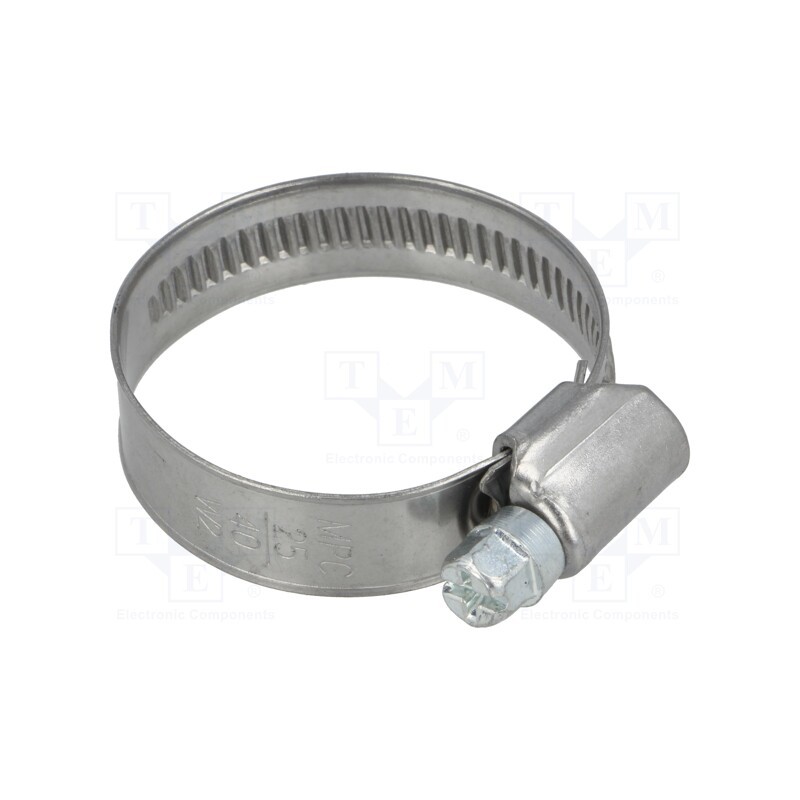 10 pcs : DD2025 - Worm gear clamp, W: 12mm, Clamping: 25÷40mm, DD, W2, DIN 3017