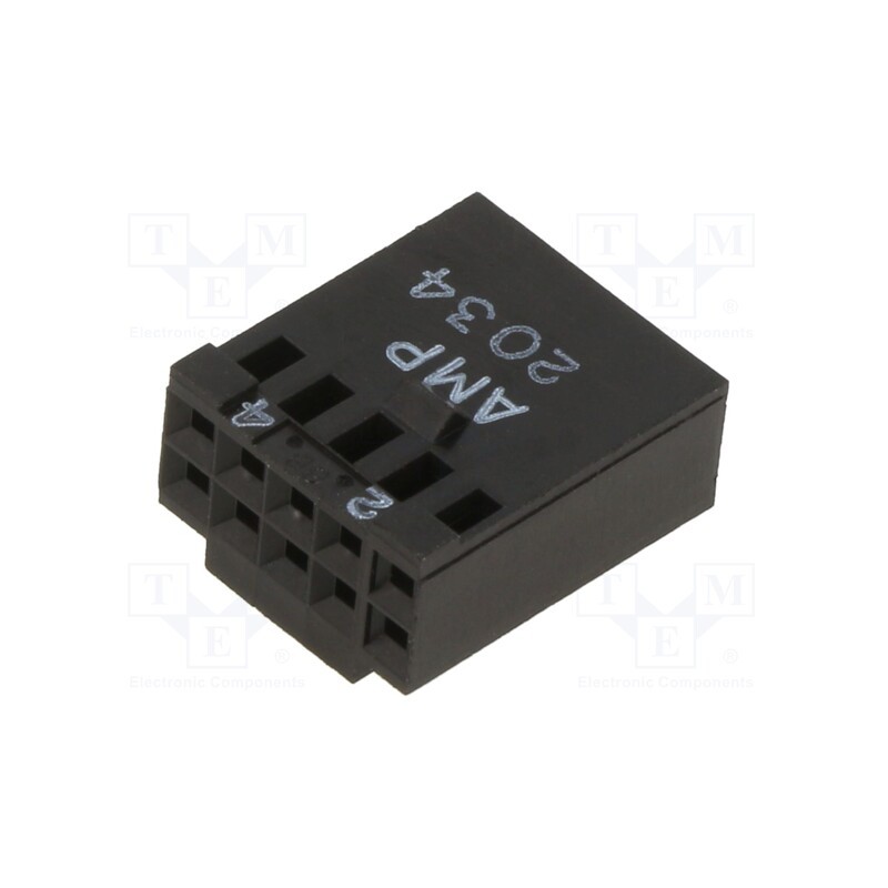 10 pcs : 87631-6 - Plug, wire-board, female, AMPMODU MOD IV, 2.54mm, PIN: 10, straight