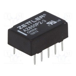 10 pcs : AZ850P2-3 - Relay: electromagnetic, DPDT, Ucoil: 3VDC, 1A, 0.5A/125VAC, PCB