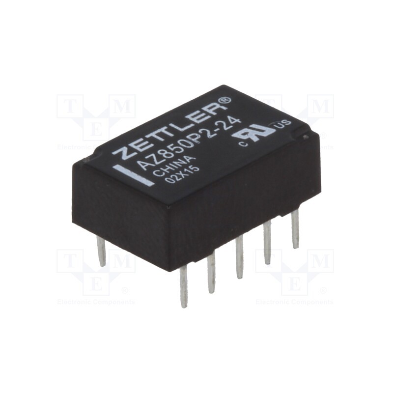 10 pcs : AZ850P2-24 - Relay: electromagnetic, DPDT, Ucoil: 24VDC, 1A, 0.5A/125VAC, PCB