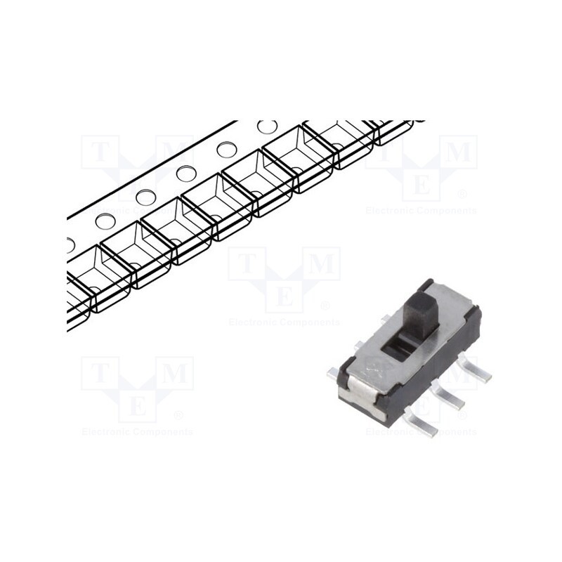 10 pcs : JS202011SCQN - Switch: slide, Pos: 2, DPDT, 0.3A/6VDC, ON-ON, SMT, -40÷85°C, JS, reel