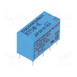 10 pcs : RY-5W-K - Relay: electromagnetic, DPDT, Ucoil: 5VDC, 1A, 0.5A/120VAC, PCB