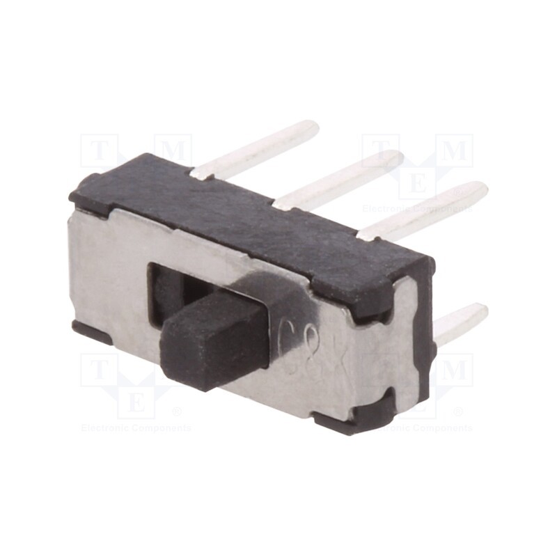 10 pcs : JS202011CQN - Switch: slide, Pos: 2, DPDT, 0.3A/6VDC, ON-ON, THT, Leads: for PCB