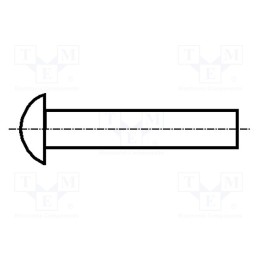 500 pcs : 1029371 - Rivet, aluminium, Rivet diam: 3mm, L.rivet: 6mm, BN 401, DIN 660