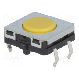 10 pcs : B3W-4005 - Microswitch TACT, SPST-NO, Pos: 2, 0.05A/24VDC, THT, none, 3.43N