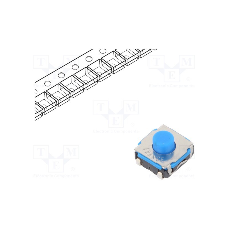 10 pcs : KSC701J LFS - Microswitch TACT, SPST-NO, Pos: 2, 0.05A/32VDC, SMT, none, 4.3mm