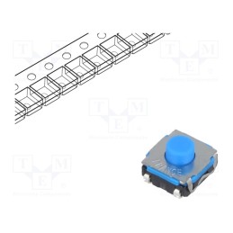 10 pcs : KSC741J LFS - Microswitch TACT, SPST-NO, Pos: 2, 0.05A/32VDC, SMT, none, 4.3mm