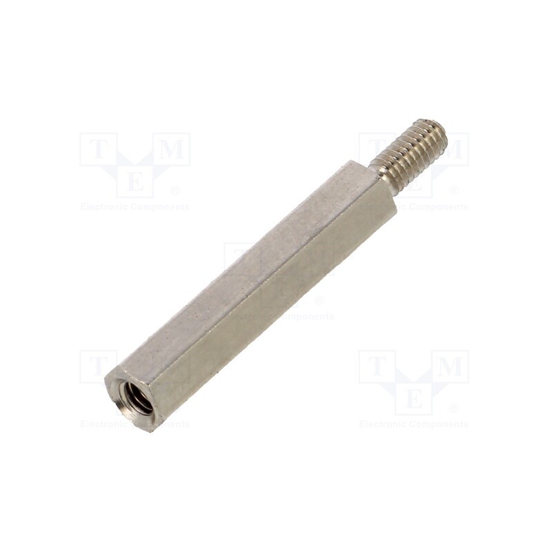 50 pcs : 2112X20 - Screwed spacer sleeve, 20mm, Int.thread: M2,5, Ext.thread: M2,5