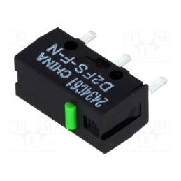 10 pcs : D2FS-F-N - Microswitch SNAP ACTION, 0.1A/6VDC, without lever, SPST-NO, IP40