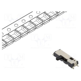 10 pcs : JSM08022SAQNL - Switch: slide, Pos: 2, SPDT, 0.3A/4VDC, OFF-(ON), SMT, Leads: for PCB