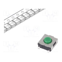 10 pcs : SKHMQLE010 - Microswitch TACT, SPST, Pos: 2, 0.05A/12VDC, SMT, 1.6N, 3.1mm, round