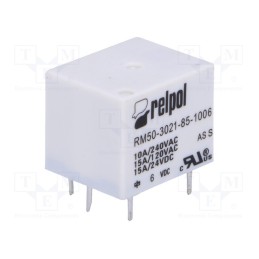 10 pcs : RM50-3021-85-1006 - Relay: electromagnetic, SPST-NO, Ucoil: 6VDC, 10A, max.277VAC, PCB